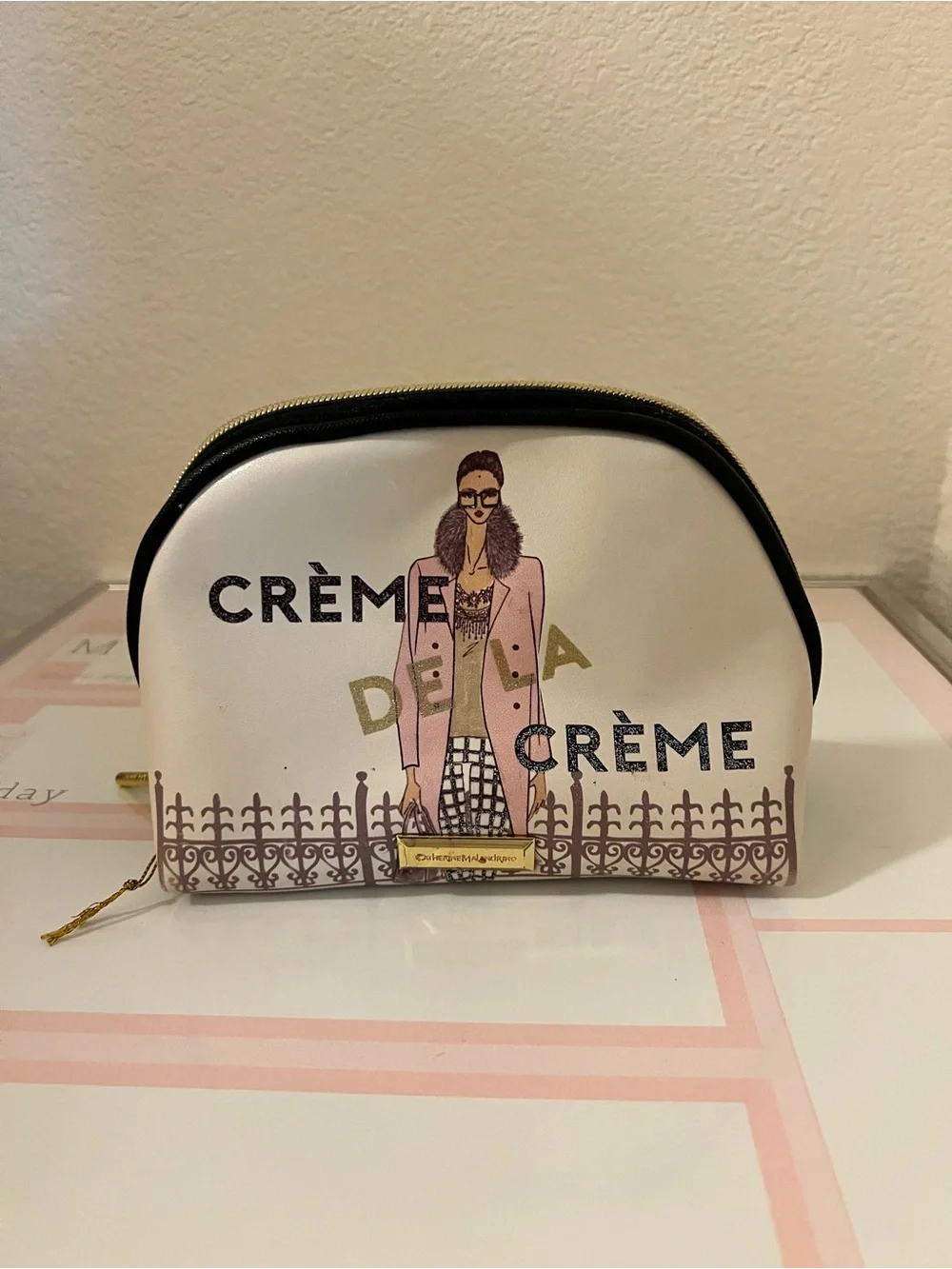 Pink Graphic Cosmetic Pouch